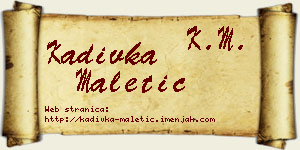 Kadivka Maletić vizit kartica